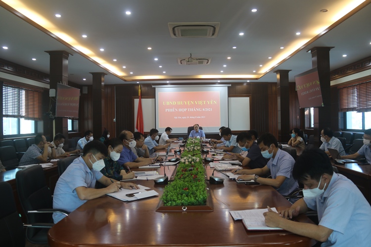 UBND huyện tổ chức phiên họp thường kỳ tháng 8 năm 2021