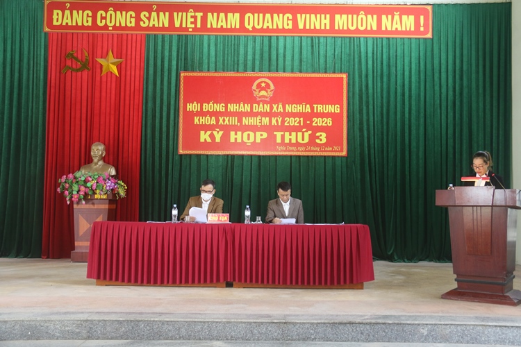 HĐND xã Nghĩa Trung khóa XXIII tổ chức kỳ họp thứ 3
