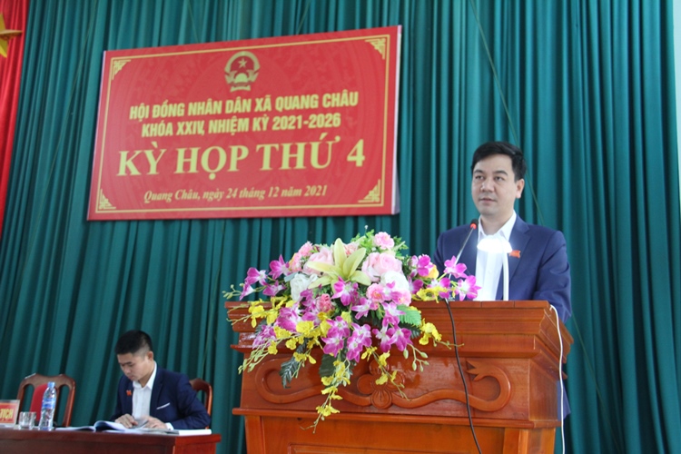 HĐND xã Quang Châu tổ chức kỳ họp thứ 4