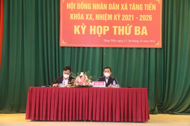 HĐND xã Tăng Tiến tổ chức kỳ họp thứ ba, khoá XX nhiệm kỳ 2021-2026