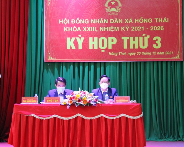 HĐND xã Hồng Thái tổ chức kỳ họp thứ ba, khóa XXIII, nhiệm kỳ 2021-2026