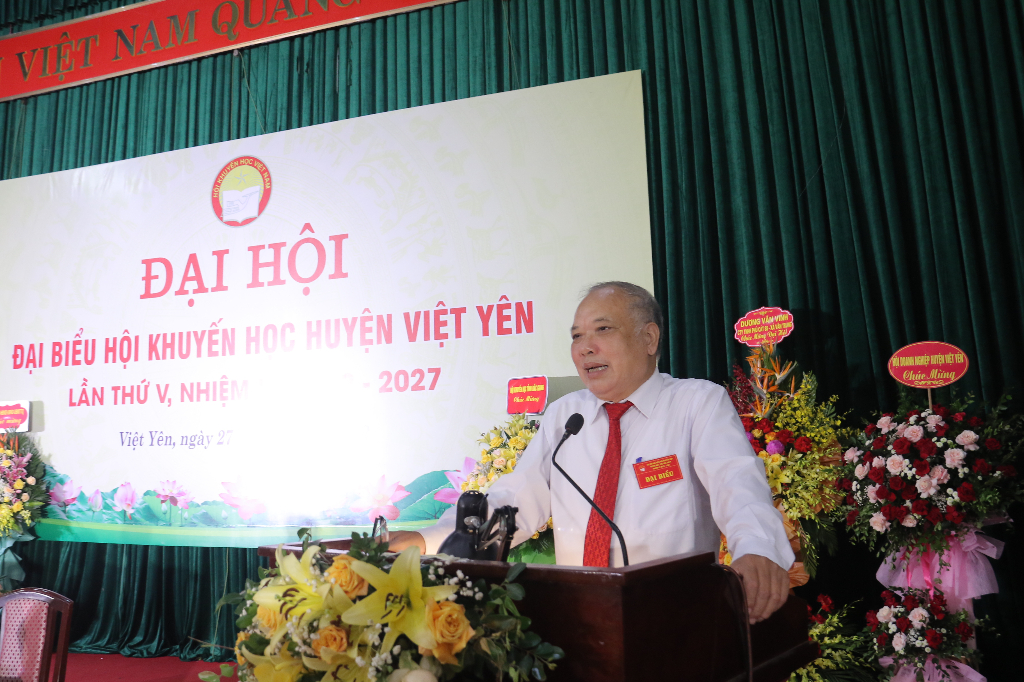 Ông Nguyễn Ngọc Vân tái cử chức vụ Chủ tịch Hội Khuyến học huyện Việt Yên khóa V