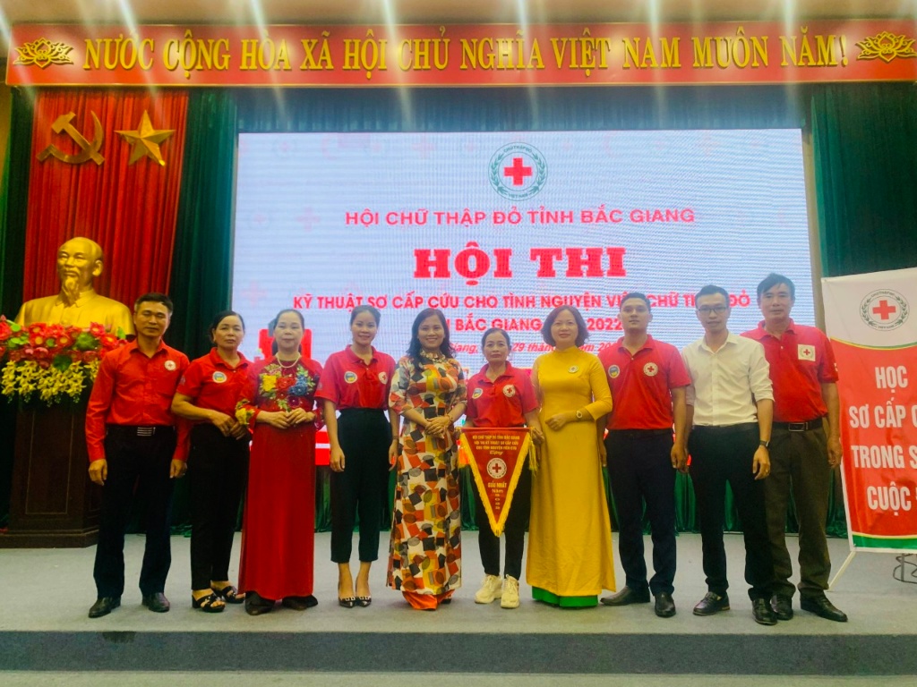Đội thi sơ cấp cứu huyện Việt Yên đạt giải nhất Hội thi cấp tỉnh