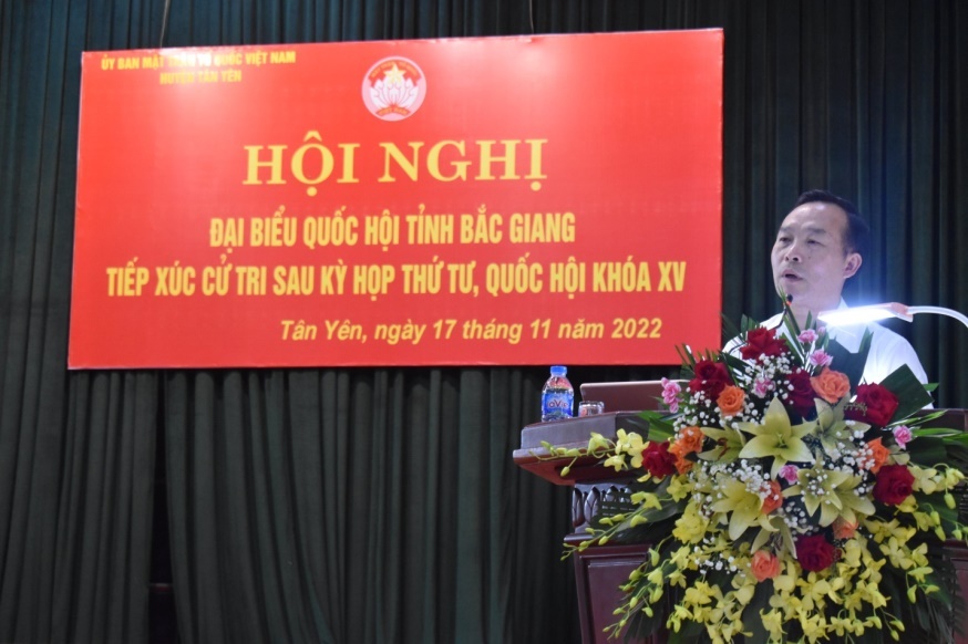 Đoàn ĐBQH tỉnh Bắc Giang tiếp xúc cử tri sau kỳ họp thứ 4, Quốc hội khóa XV tại huyện Tân Yên