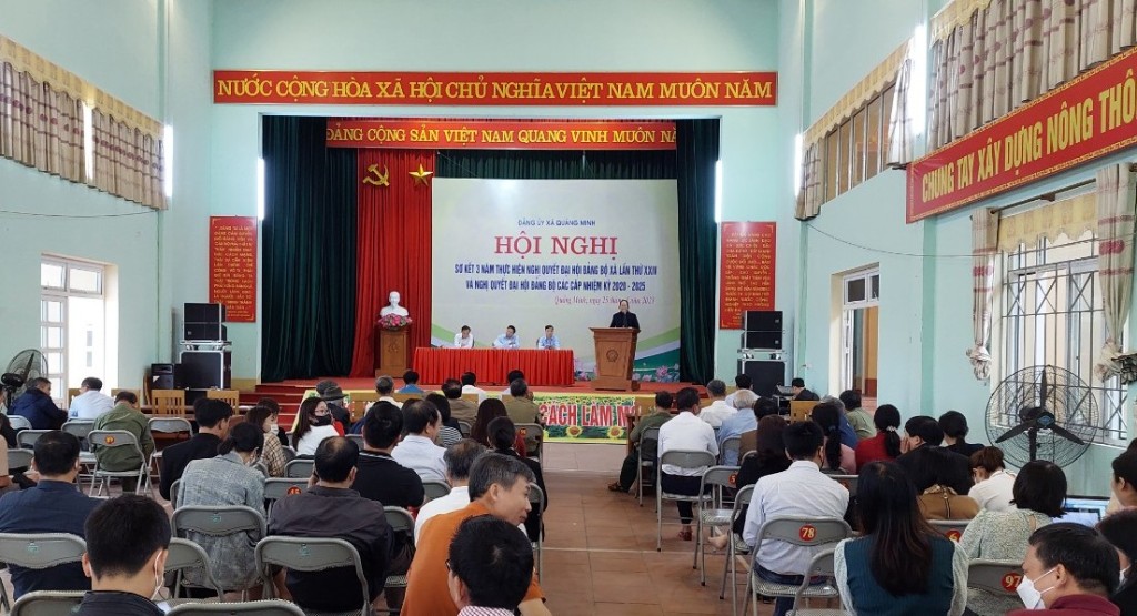 Đảng ủy xã Quảng Minh sơ kết giữa nhiệm kỳ thực hiện Nghị quyết Đại hội Đảng bộ xã lần thứ XXIV