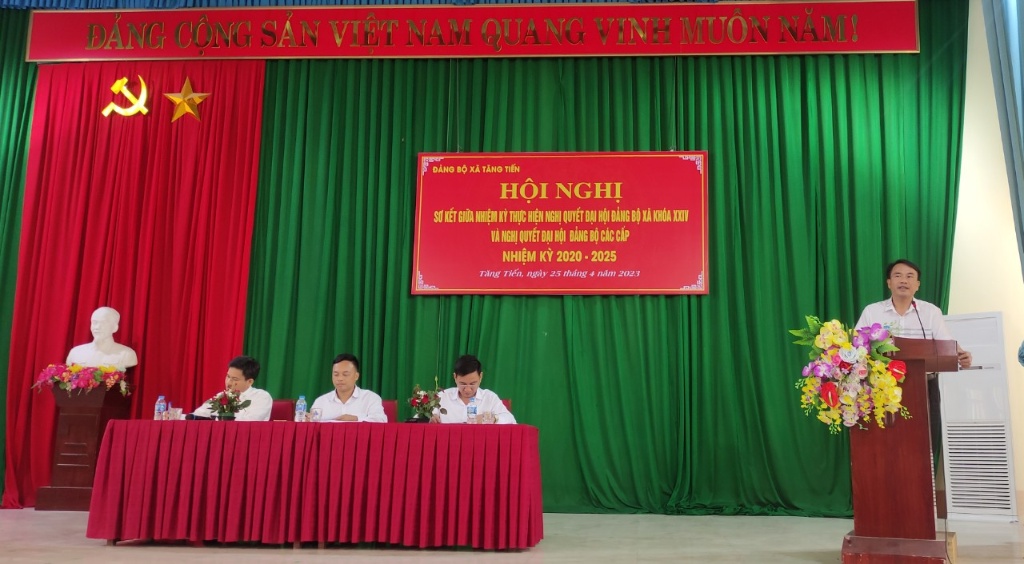 Đảng ủy xã Tăng Tiến tổ chức Hội nghị sơ kết giữa nhiệm kỳ thực hiện Nghị quyết Đại hội Đảng bộ...