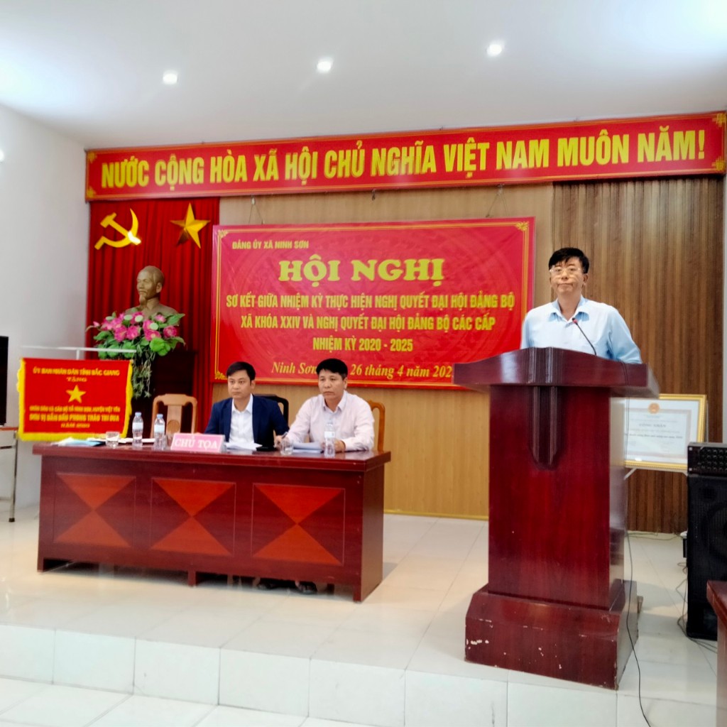 Đảng Ủy xã Ninh Sơn sơ kết giữa  nhiệm kỳ  thực hiện nghị quyết Đại hội Đảng bộ xã lần thứ XXIV.