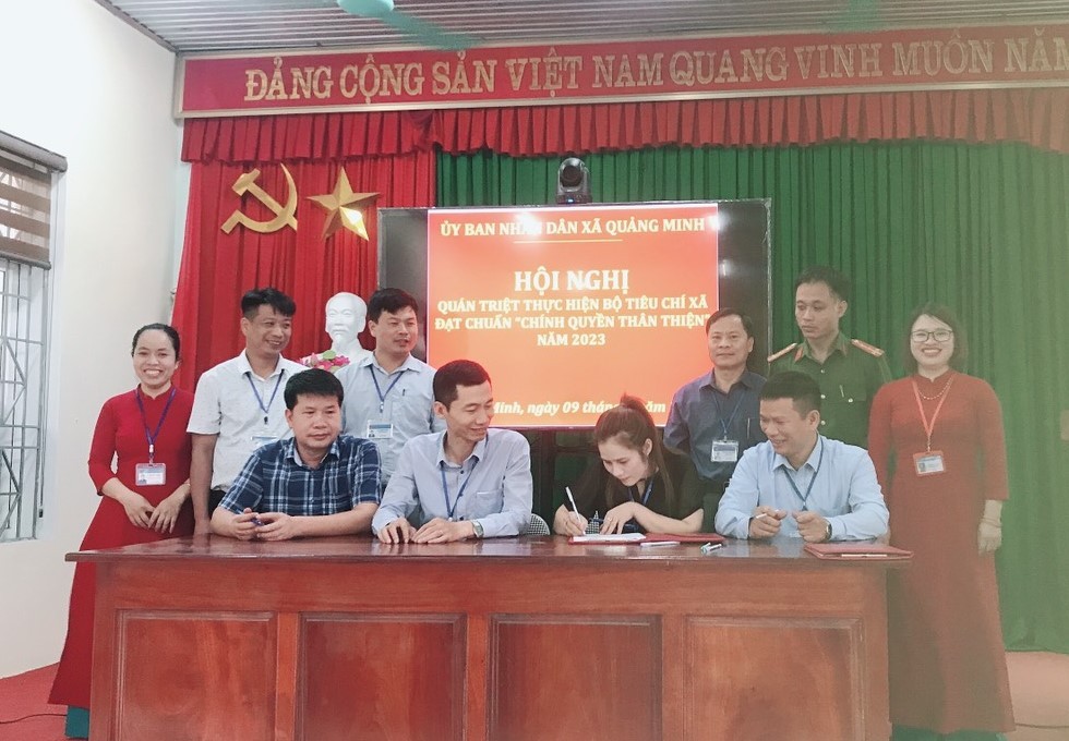 Quảng Minh tổ chức hội nghị quán triệt thực hiện Bộ tiêu chí xã đạt chuẩn “Chính quyền thân...