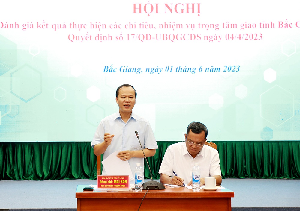 Hội nghị đánh giá kết quả thực hiện các chỉ tiêu, nhiệm vụ trọng tâm giao tỉnh Bắc Giang về...