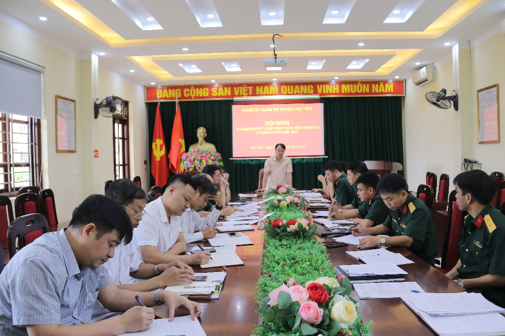Đảng ủy Quân sự huyện Việt Yên ra Nghị quyết lãnh đạo thực hiện nhiệm vụ 6 tháng cuối năm 2023