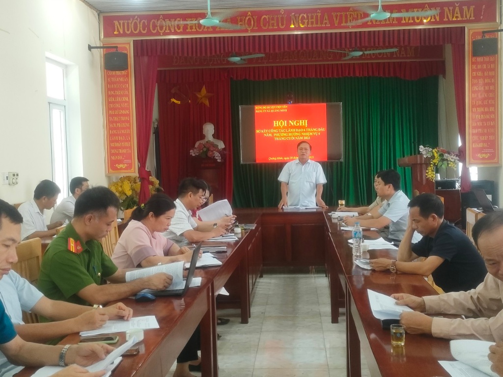 Đảng bộ xã Quảng Minh sơ kết công tác 6 tháng đầu năm, triển khai nhiệm vụ trọng tâm 6 tháng cuối...