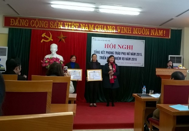 Hội LHPN huyện Việt Yên tổ chức tổng kết phong trào Phụ nữ năm 2015,  triển khai nhiệm vụ năm 2016.
