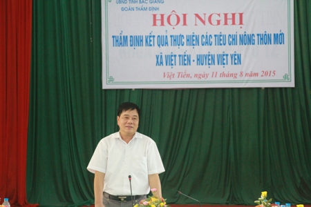 UBND Tỉnh thẩm định tiêu chí xây dựng nông thôn mới tại xã Việt Tiến